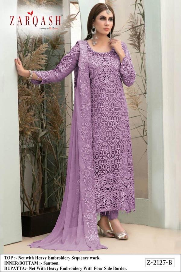 Zarqash Maria 2127 Net Embroidery Pakistani Suits Collection